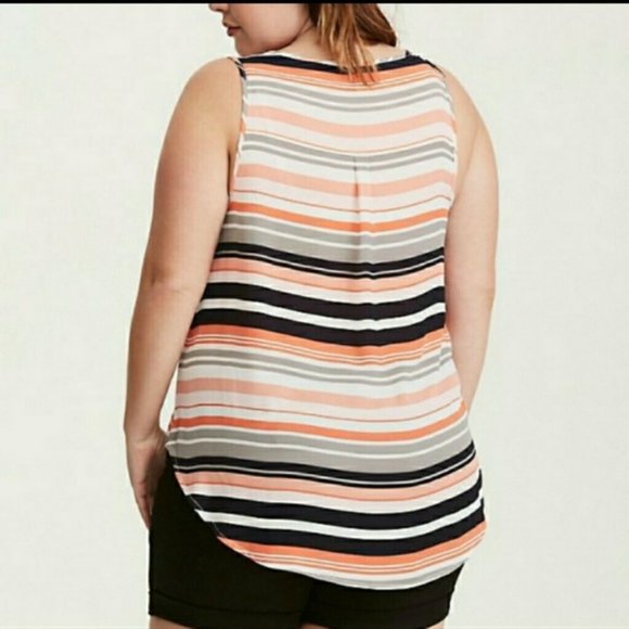💜TORRID STRIPED CHIFFON TANK TOP - Picture 4 of 5